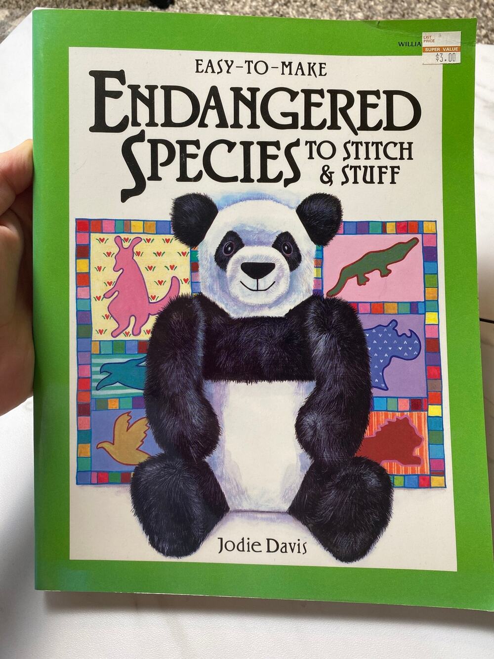 Vintage Endangered Species To Stich & Stuff Book By Jodie Davis